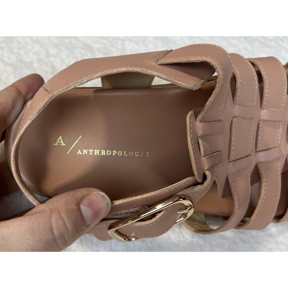 Anthropologie Sandals Womens EU 37 US 7 Fisherman Pink Buckle Shoe Boho Comfort - Picture 2 of 7